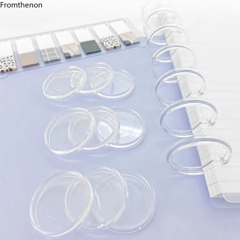 Ultra-transparent Loose-leaf Rings Buckle Notebook Album DIY Binding Ring Mushroom Hole Disc Bound Binder for Discbound Notebook