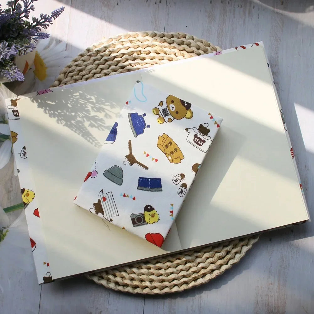 Fromthenon A5 A6 Fabric Bear Notebook Cover Planner Case Cover Protective Journal Cover Protector Office Stationery Supplies