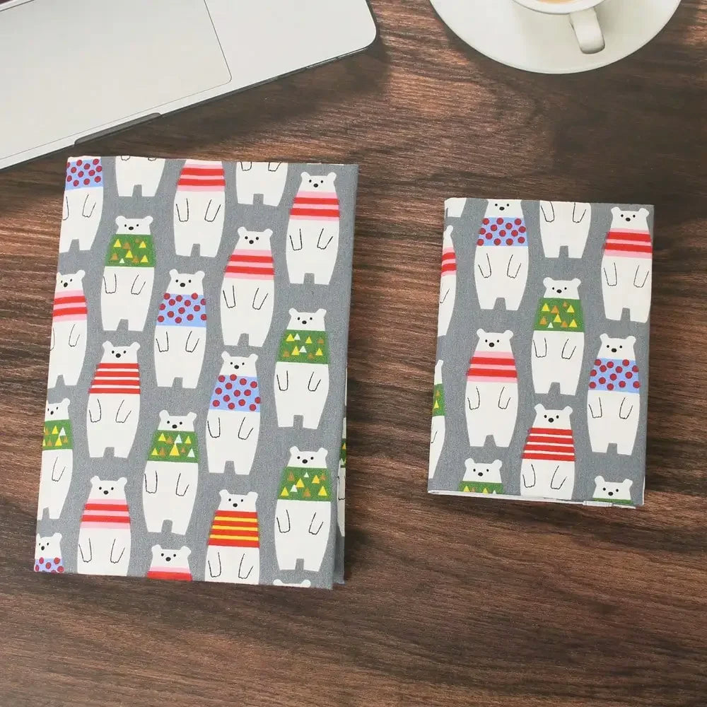 Fromthenon A5 A6 Weeks Fabric Mixed Bear Notebook Cover Planner Case Cover Journal Cover Protector Office Stationery Supplies