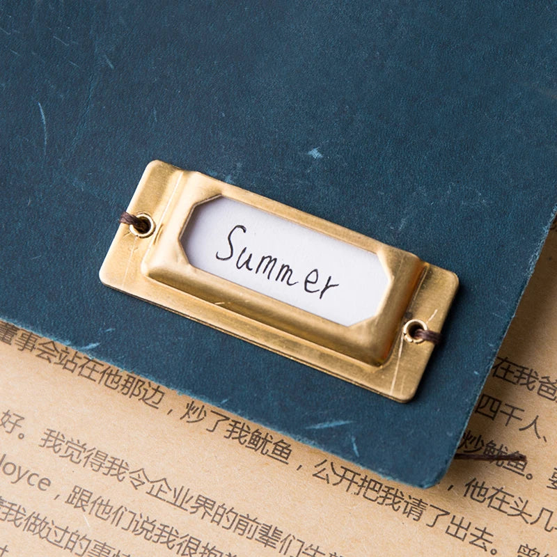 Vintage copper brass Brand Name Label plate Metal bookmarks Index for Midori traveler's notebook planner accessories stationery