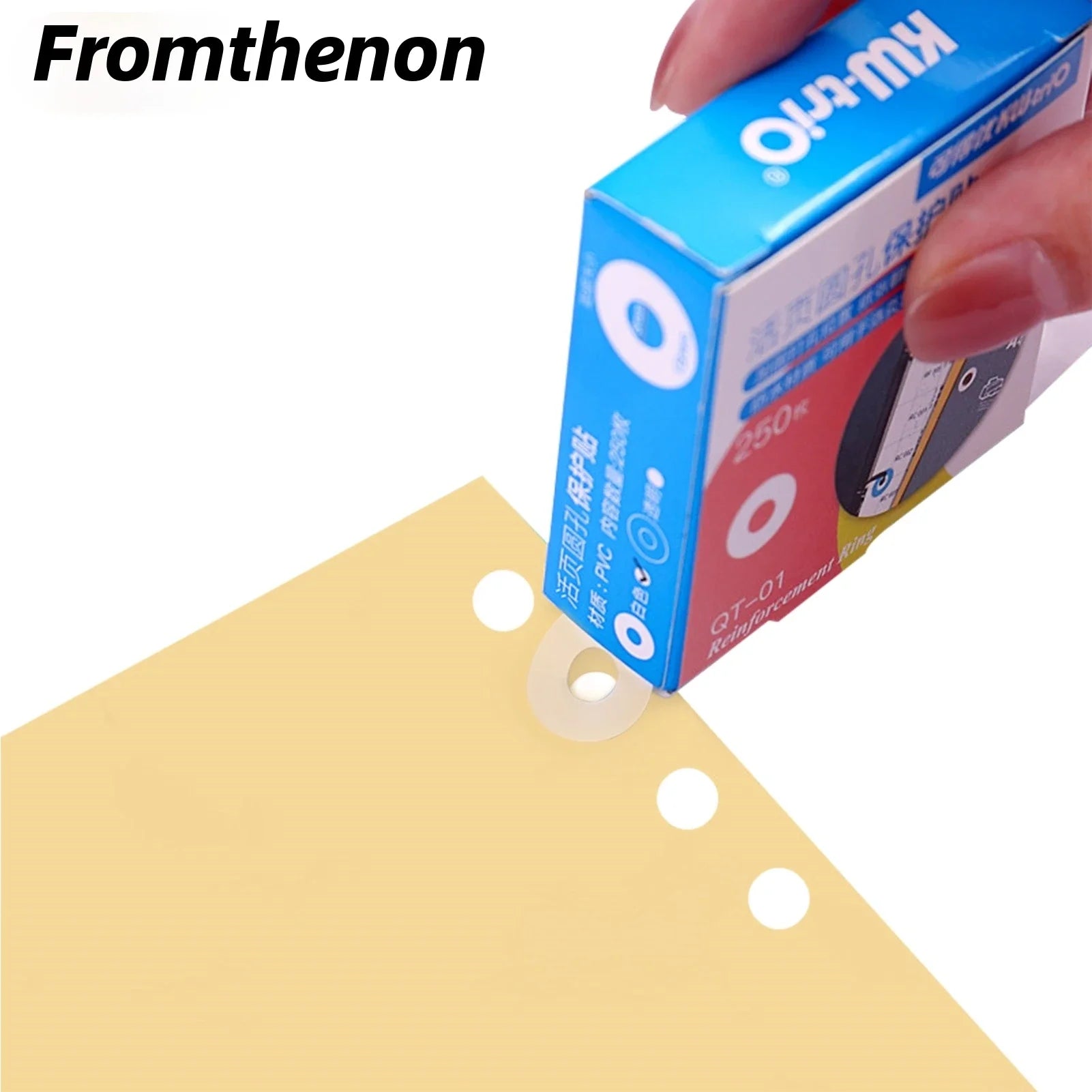 250pcs Self-Adhesive Hole Punch Protective Stickers Loose-Leaf Notebook Paper Hole Reinforcement Label Round Sticker Stationery