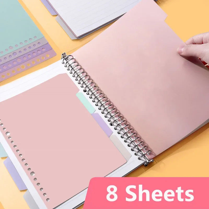 Colorful Dividers for A5 Planner Index Divider Page Plastic Classification Page Tab for B5 A4 Notebook Memo Stationery 8 Pcs/set