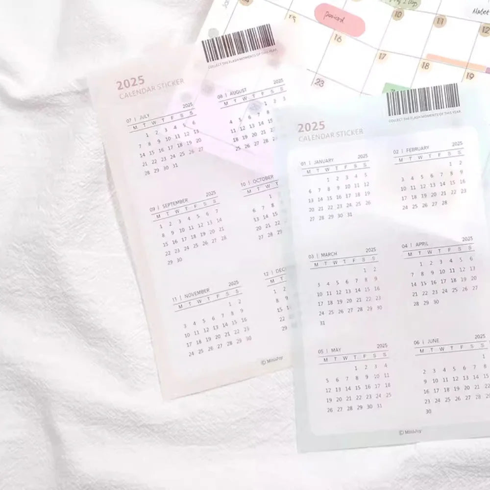 2025 Calendar Sticker Notebook Index Sticker Multifunctional Stationery Supplies Ledger Stickers 2025 Calendar Card