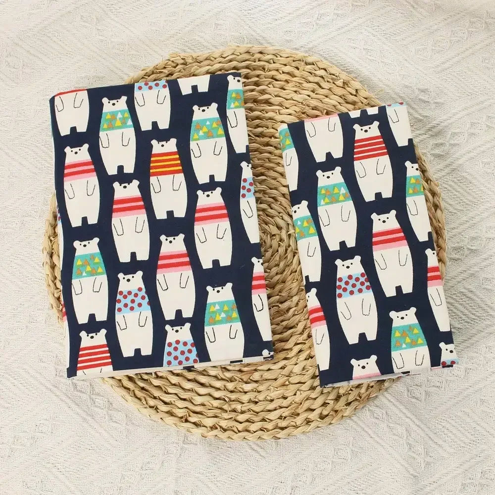 Fromthenon A5 A6 Weeks Fabric White Bear Notebook Cover Planner Case Cover Journal Cover Protector Office Stationery Supplies