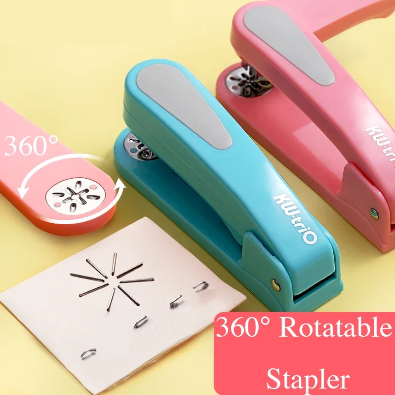360 Rotation Heavy Duty Stapler Use 24/6 Staples Effortless Long Stapler School Stapler Office Stationery Bookbinding Supplies