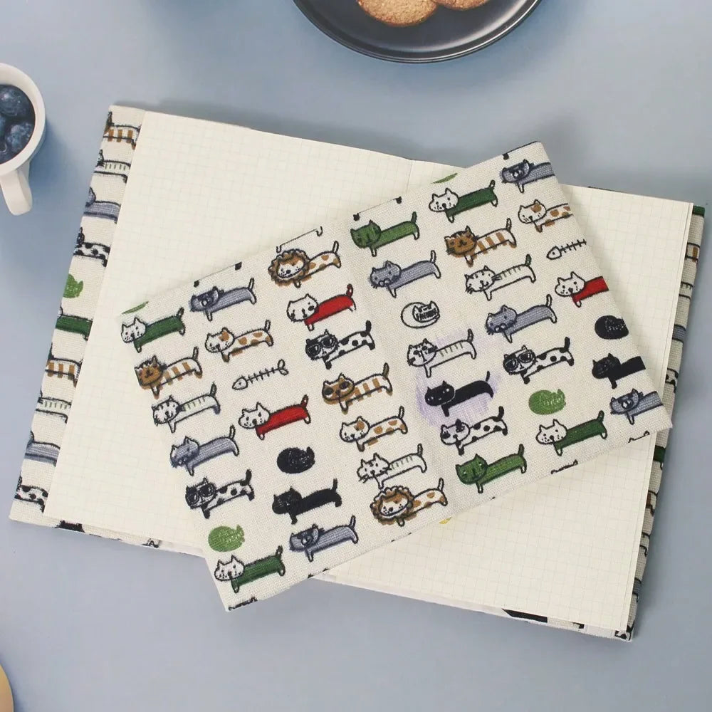 Fromthenon A5 A6 Weeks Fabric Doodling Notebook Cover Planner Case Cover Protective Journal Cover Office Stationery Supplies