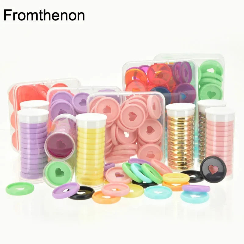 Mushroom Hole Binding Buckle 28mm Love Heart Discbound Discs Ring Suitable for Loose Leaf Notepad Planner Diary Book Business