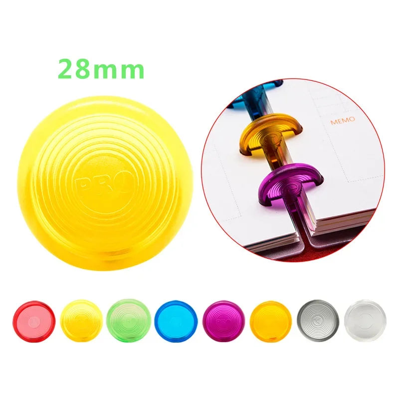 Fromthenon 28mm Color Plastic Disc Bound Ring for Mushroom T Type Holes Notebook H Planner Binding Accessories Stationery