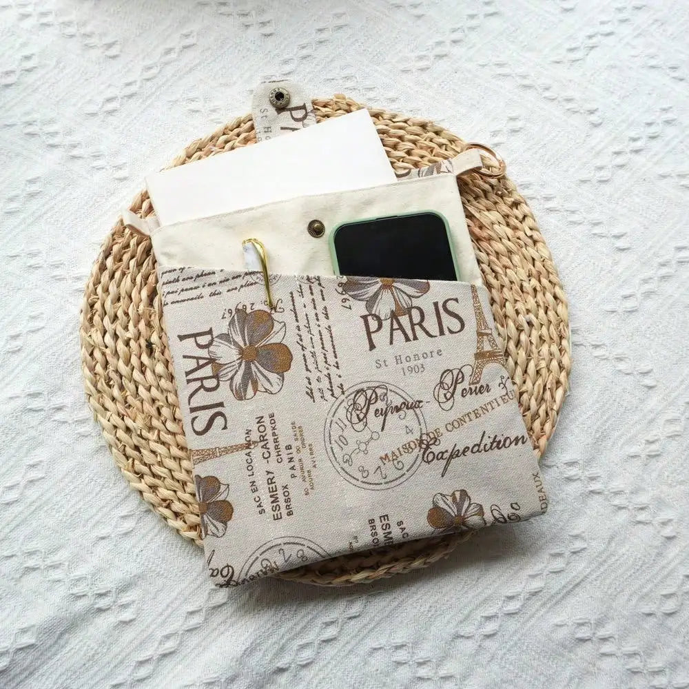 1PC Paris Eiffel Tower Book Bag A5 Size Durable Canvas Bag With Front Pocket For Tools Ideal Choice For Book Lovers