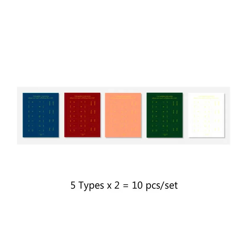 Japanese Vintage Color Index Tags Bookmark Journal Stickers Faux Leather Student File Key Label Sticker Office & School Supplies